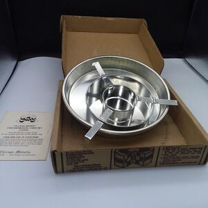 Vintage Chicago Metallic 'Checkerboard Cake Pan Set' In Original Box #2400